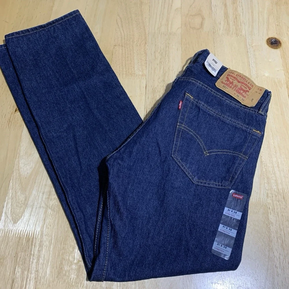 Levi's 501 Jeans Men's 31X32 Original Fit Straight Leg Dark Wash Button Fly
